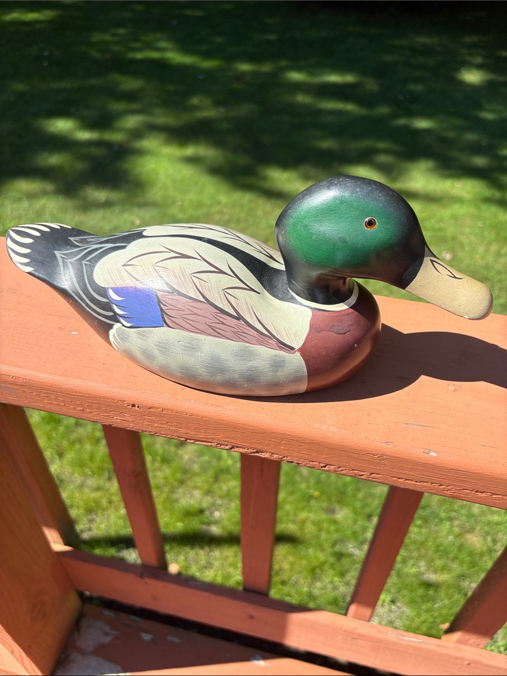 Vintage Wooden Painted Mallard Duck Decoy - D Betts